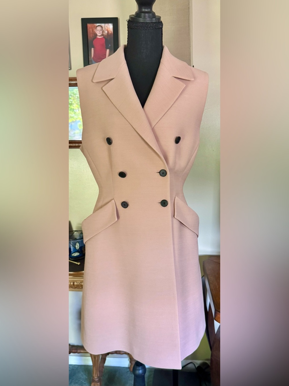 Dior Sleeveless Double Breasted Pink Dress NWT